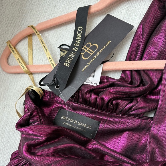 Bronx And Banco Camilla Maxi Gown Metallic Fuschia - Picture 6 of 6